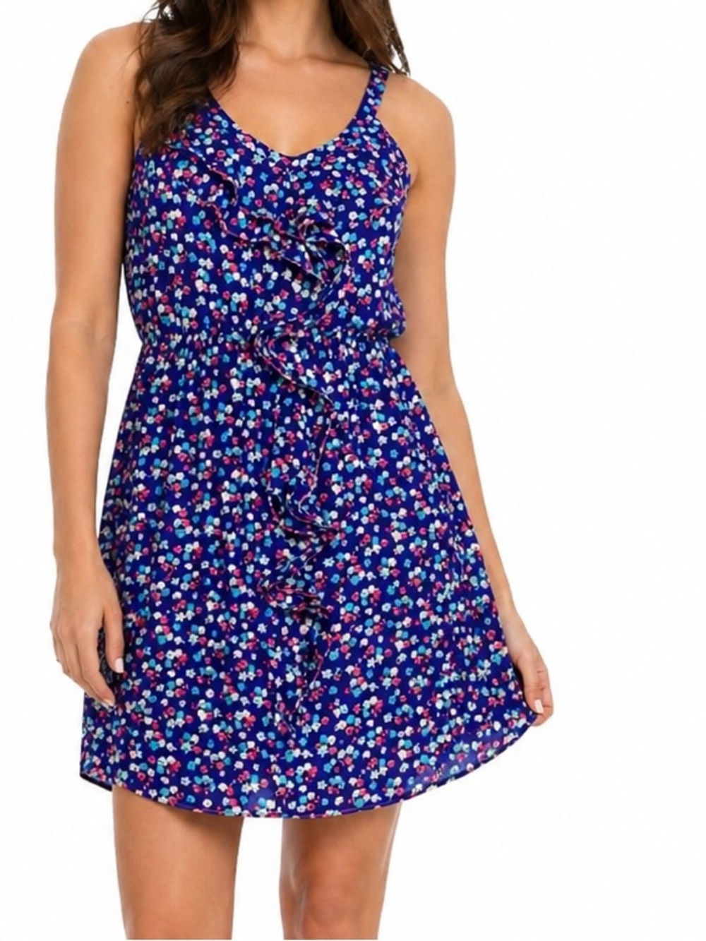 REBECCA TAYLOR Navy Blue Floral Mini Dress